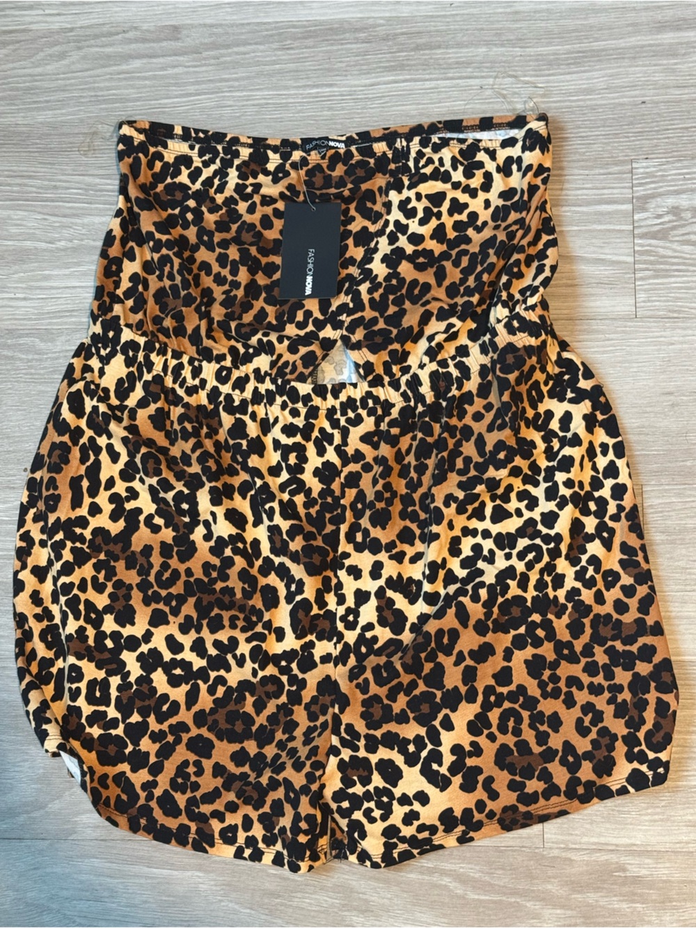 Fashion Nova Strapless Leopard Print Camisole - Brown/Black